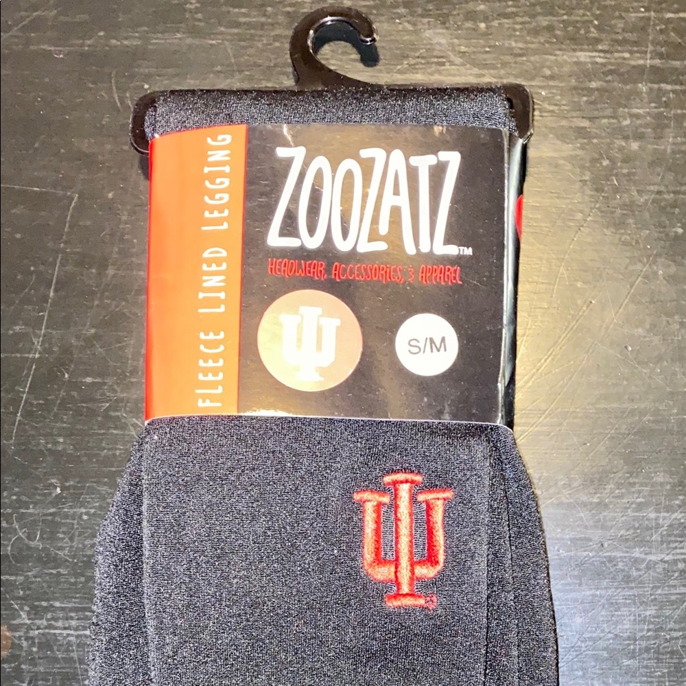 Brand new black fleece lined leggings with “IU” school logo!